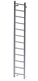 Fixed Wall-Mount Ladder, for Roof Hatch Access, 10 ft. (1)