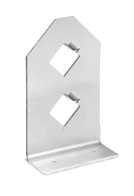 Stainless Steel Double-Bar Flat Base Bracket, 1 inch Square Pipe