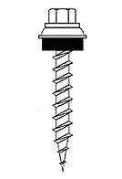 #12 X 1-1/2 HWH Woodgrip XG Screw, Galv., Seal Washer (250)