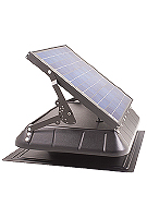 Solar Powered Attic Fan, Flat Base w/Tilt 30W Solar Panel, Thermostat