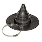 EPDM Peel/Stick Pipe Seals in Black or White for 1-6" Pipe Sizes